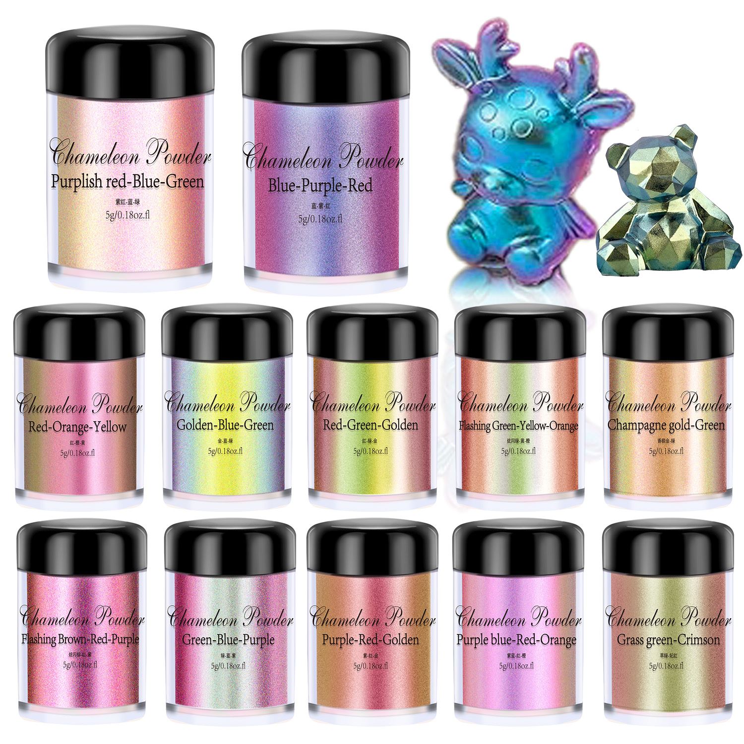 Resin Pigment Set - 5g camaleão em pó prego coloração