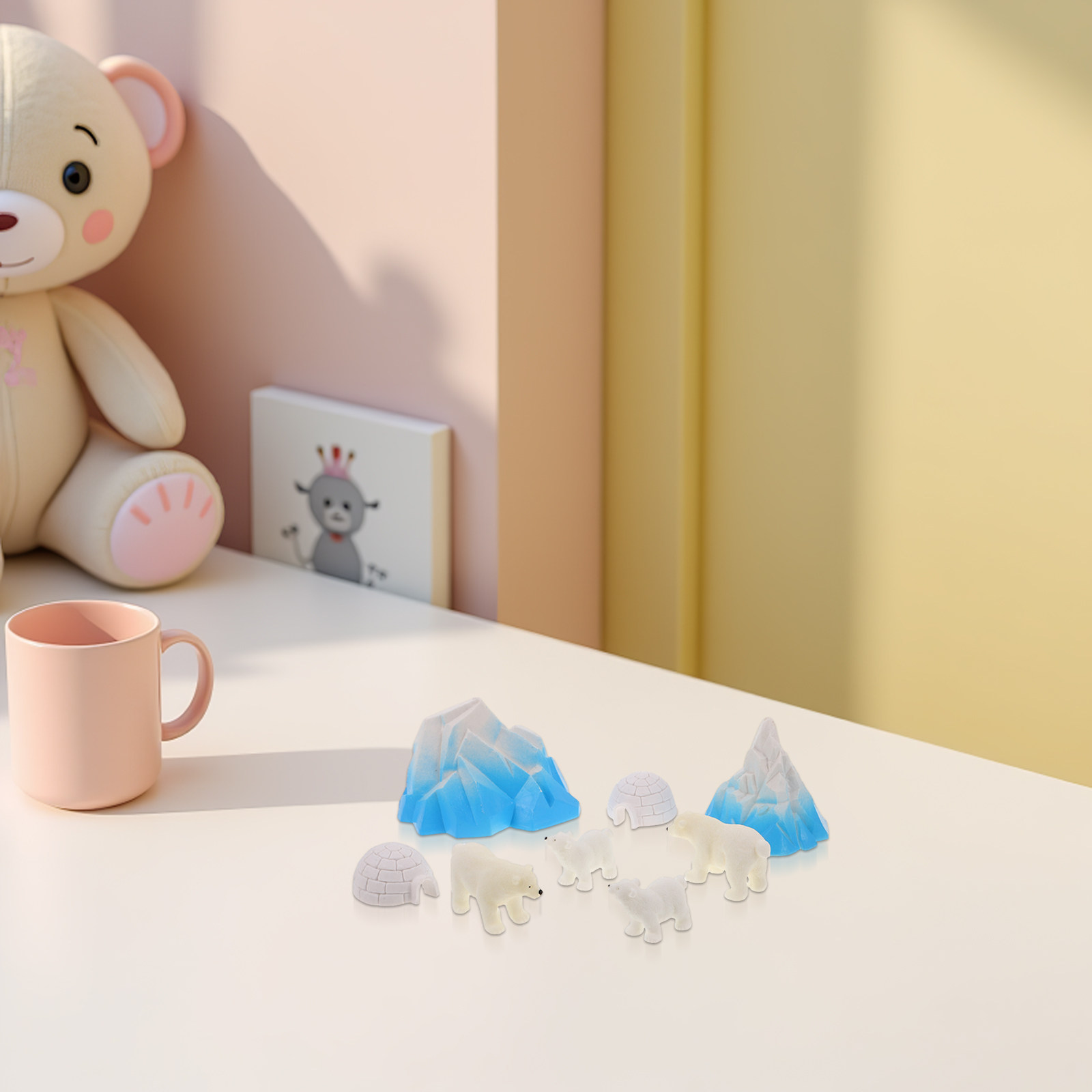 8 Peças Mini Ursos Polares de  - Resin Crafts avaliação e preço