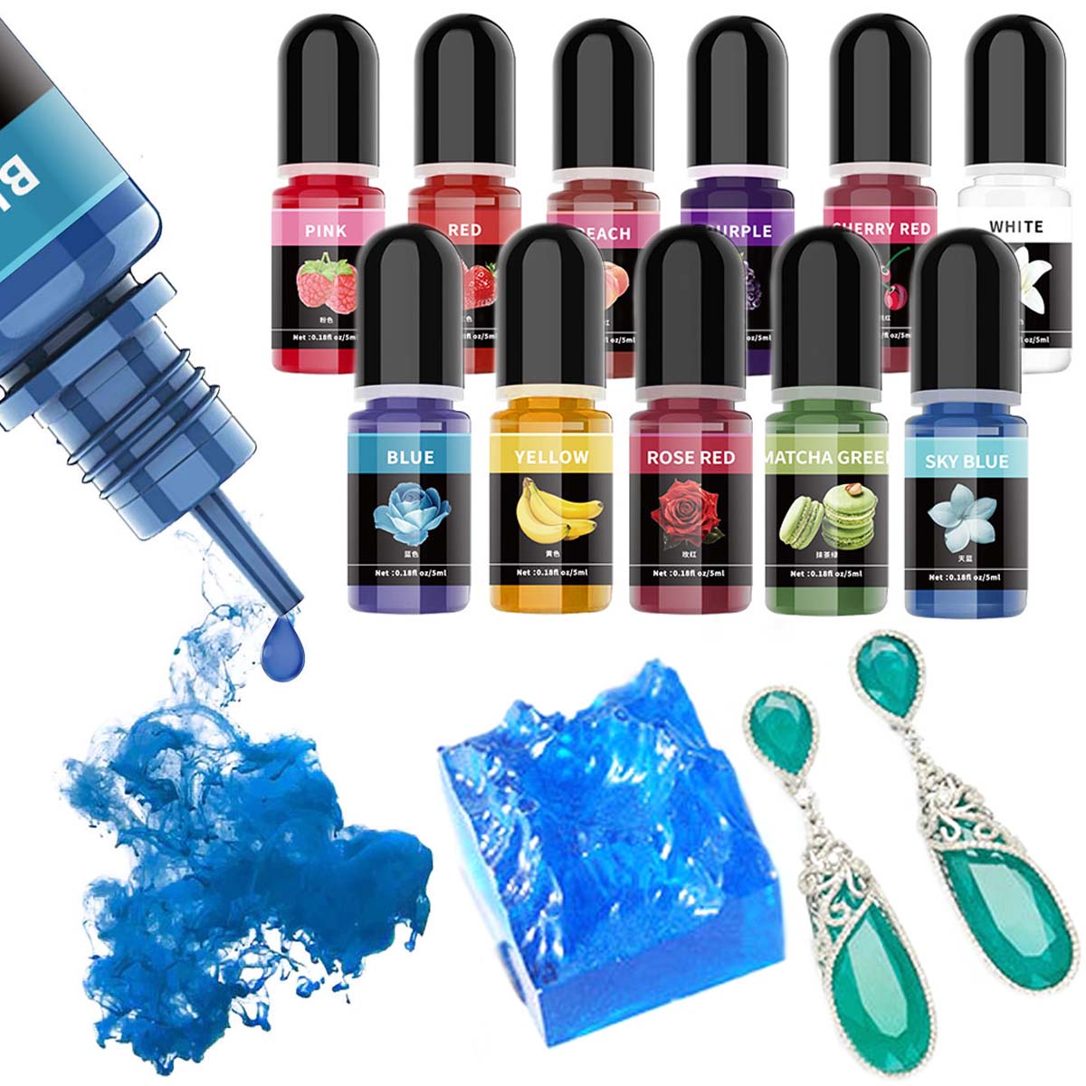 5ml/garrafa pigmento de resina - Epoxy Uv Resin Kit avaliação e preço
